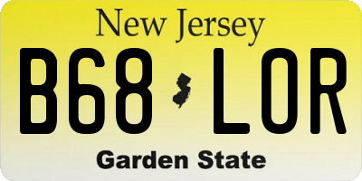 NJ license plate B68LOR