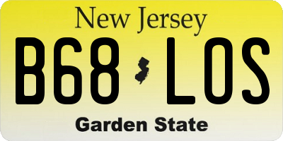 NJ license plate B68LOS