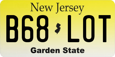 NJ license plate B68LOT