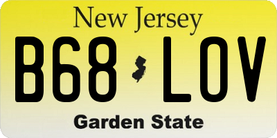 NJ license plate B68LOV