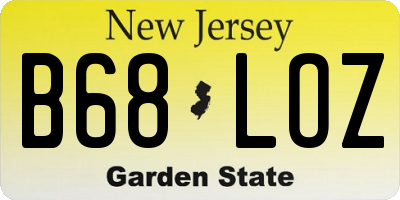 NJ license plate B68LOZ