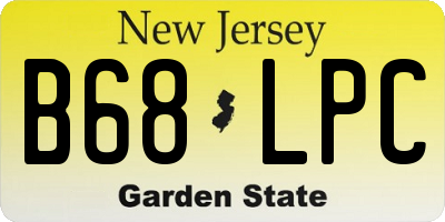 NJ license plate B68LPC