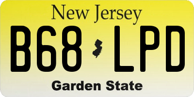 NJ license plate B68LPD