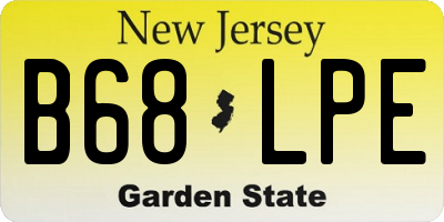 NJ license plate B68LPE