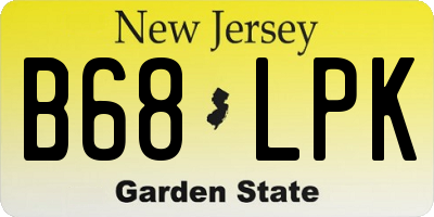 NJ license plate B68LPK