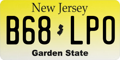 NJ license plate B68LPO