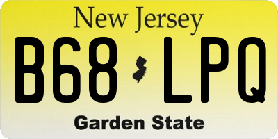 NJ license plate B68LPQ