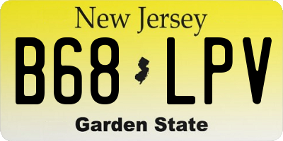 NJ license plate B68LPV