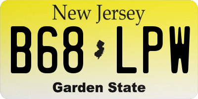 NJ license plate B68LPW
