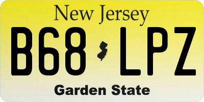 NJ license plate B68LPZ