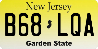NJ license plate B68LQA