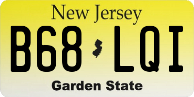 NJ license plate B68LQI