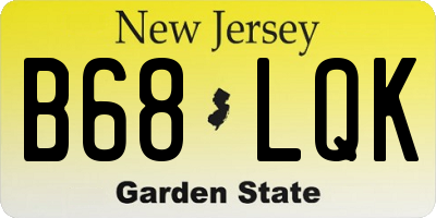 NJ license plate B68LQK
