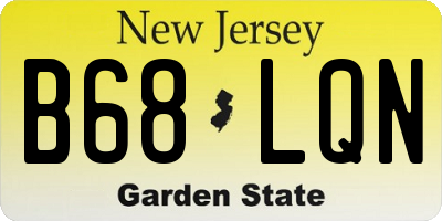 NJ license plate B68LQN