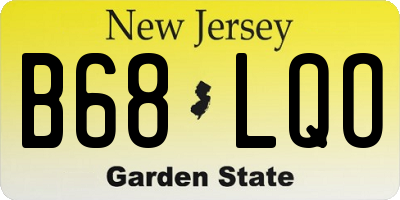 NJ license plate B68LQO