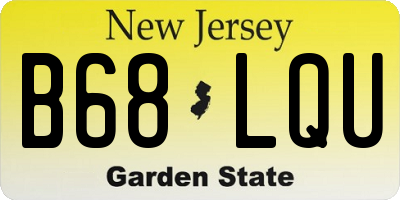 NJ license plate B68LQU