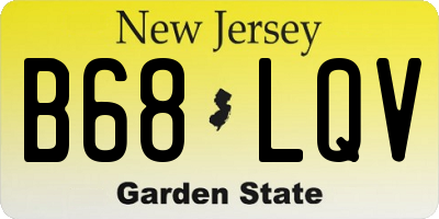 NJ license plate B68LQV