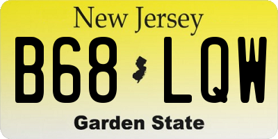 NJ license plate B68LQW