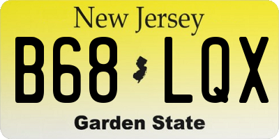 NJ license plate B68LQX