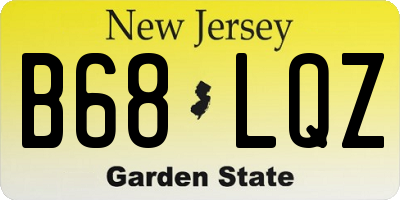 NJ license plate B68LQZ