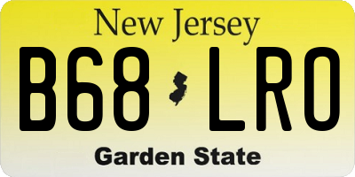 NJ license plate B68LRO