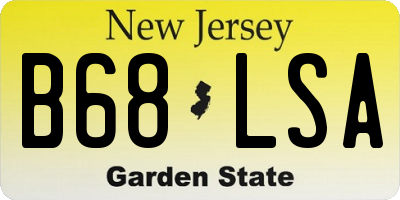 NJ license plate B68LSA