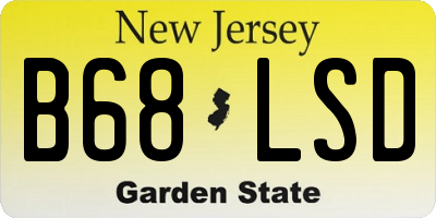 NJ license plate B68LSD