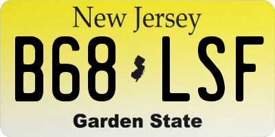 NJ license plate B68LSF
