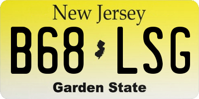 NJ license plate B68LSG
