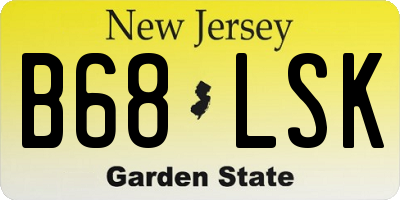 NJ license plate B68LSK