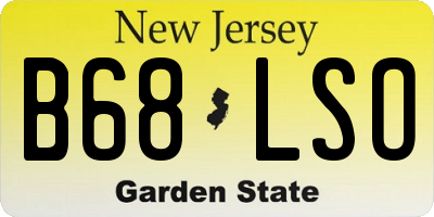 NJ license plate B68LSO