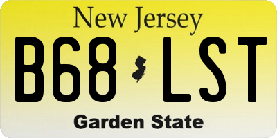 NJ license plate B68LST
