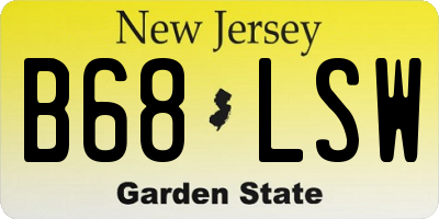 NJ license plate B68LSW