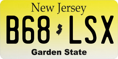 NJ license plate B68LSX