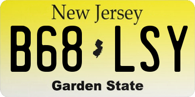 NJ license plate B68LSY