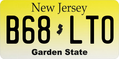 NJ license plate B68LTO