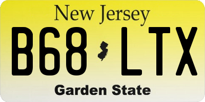 NJ license plate B68LTX