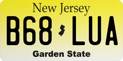 NJ license plate B68LUA