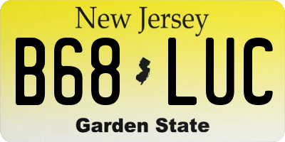 NJ license plate B68LUC