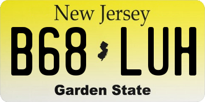 NJ license plate B68LUH