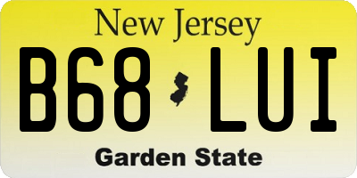 NJ license plate B68LUI