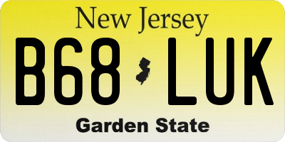 NJ license plate B68LUK