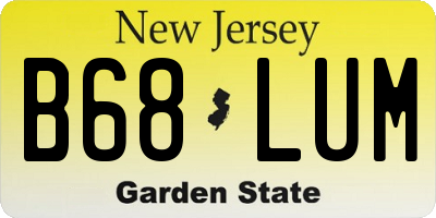 NJ license plate B68LUM
