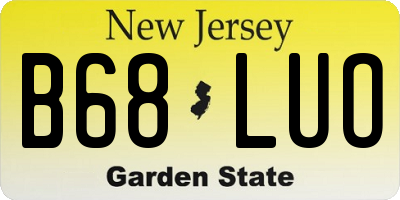 NJ license plate B68LUO