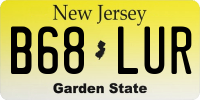 NJ license plate B68LUR