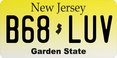 NJ license plate B68LUV