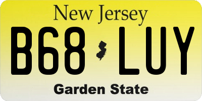 NJ license plate B68LUY