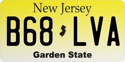 NJ license plate B68LVA