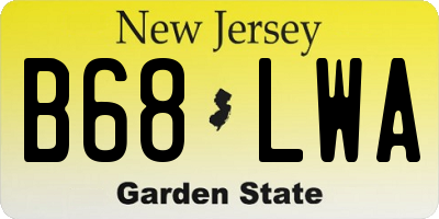 NJ license plate B68LWA