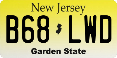 NJ license plate B68LWD